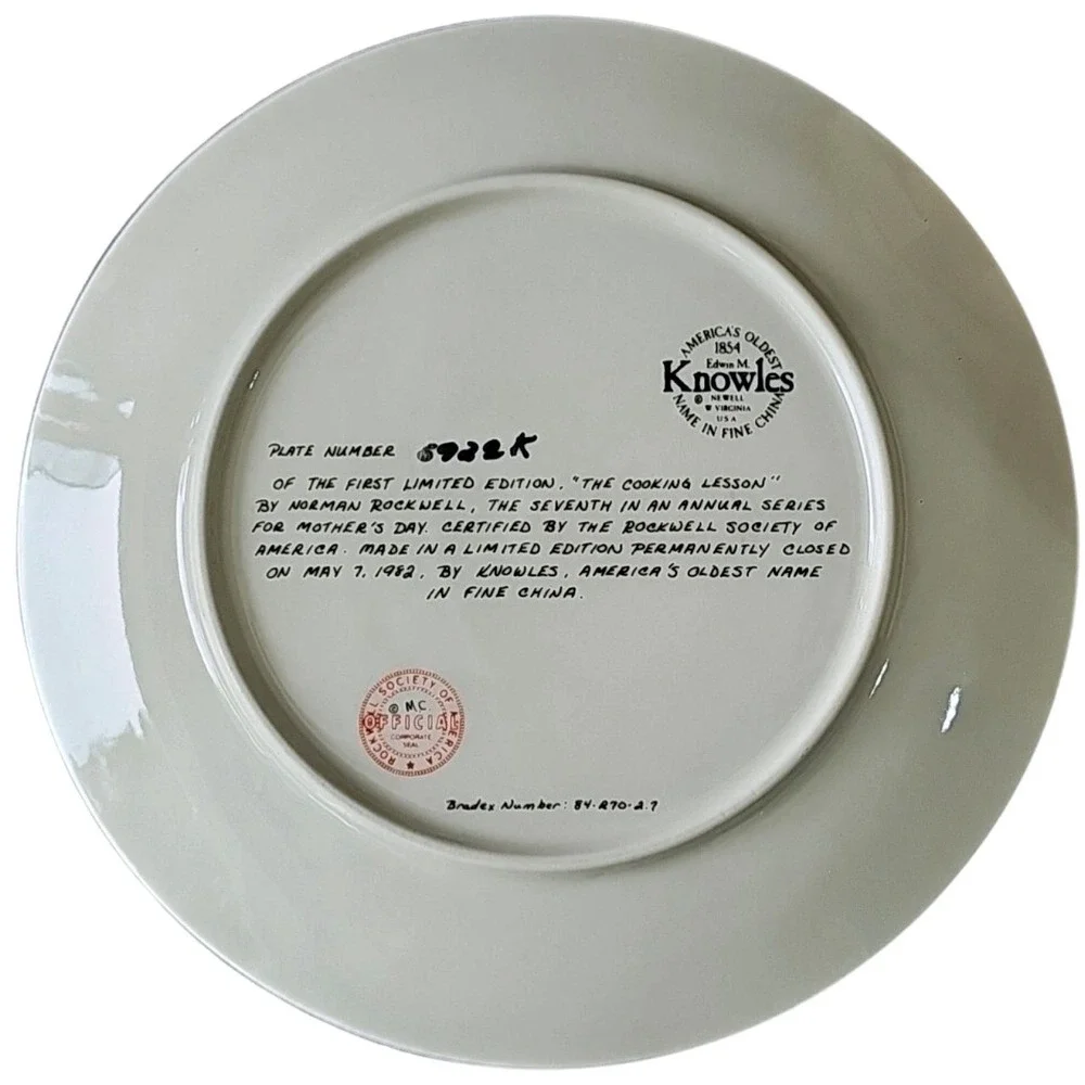Norman‎ Rockwell Knowles Mothers Day Plates 81 82 Set After Party Cooking Lesson